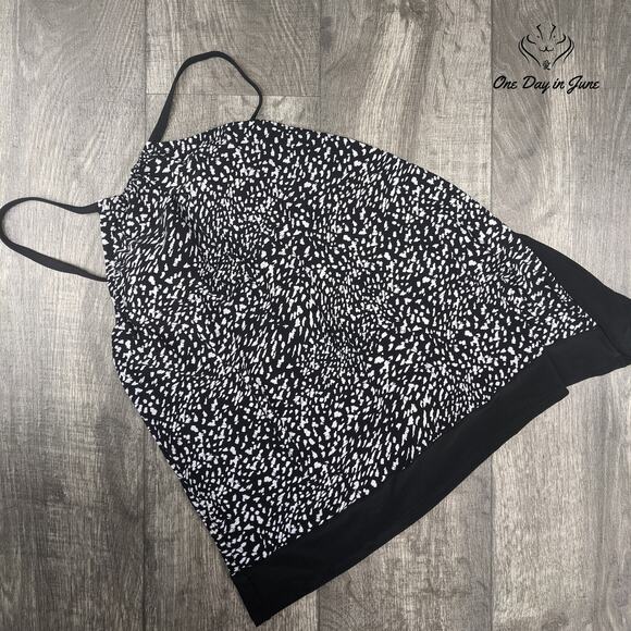 Coastal Blue Asymmetrical Hem Tankini Top Size L - Picture 3 of 4